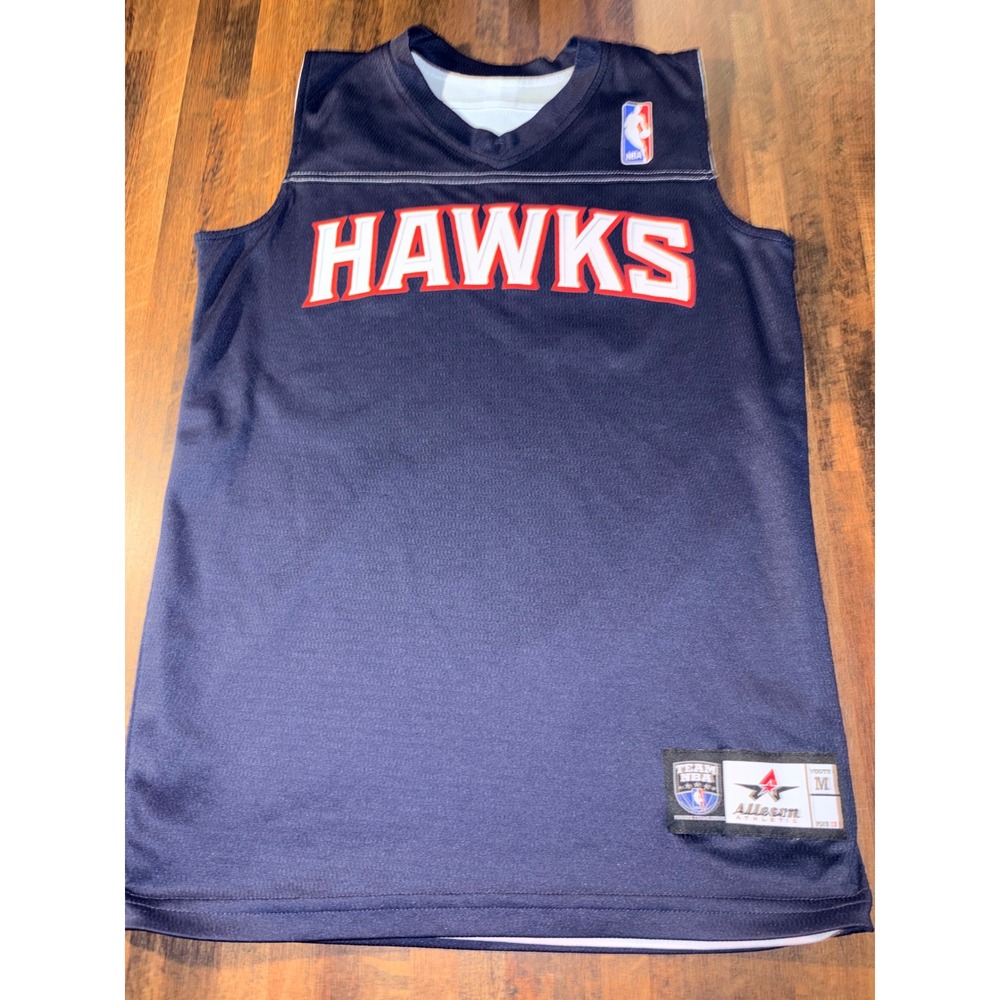 Alleson Athletic NBA Atlanta Hawks Youth Jersey Navy Blue Mesh Size Medium